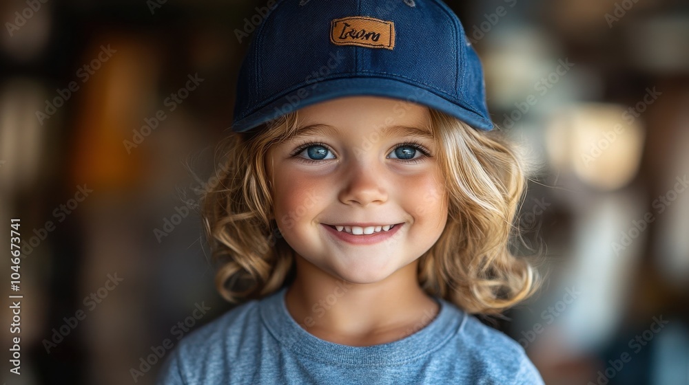Australian child with a baseball cap, grinning Australian child with a baseball cap, grinning