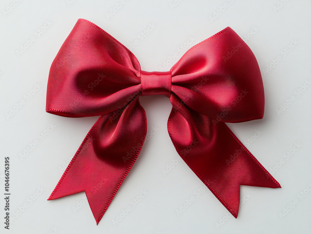 Decorative shiny atlas red ribbon with bow isolated on white background. Red band satin strip for Valentine's, birthday gift. Wrapping for Christmas party, Father's, Women's day gift. Black friday. Decorative shiny atlas red ribbon with bow isolated on white background. Red band satin strip for Valentine's, birthday gift. Wrapping for Christmas party, Father's, Women's day gift. Black friday.