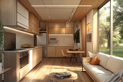 Cleverly Designed Compact Tiny Home with Minimalist Modern Decor and Abundant Natural Light photo