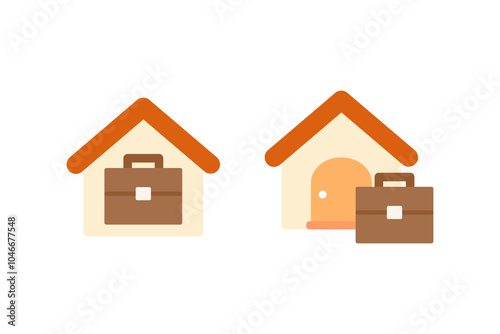 Work from home icon set. Business, employment, recruitment, career, development, flexible, work schedule concepts. Flat vector design isolated illustration.