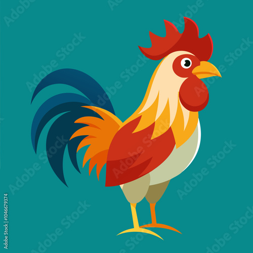 rooster isolated on white background