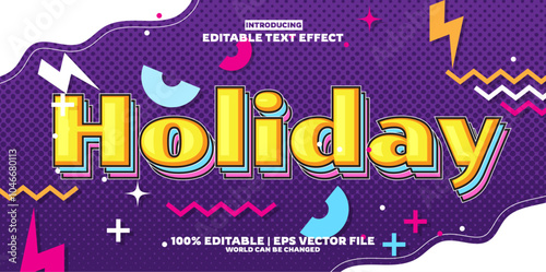 Holiday new editable text effect in new modern trend style