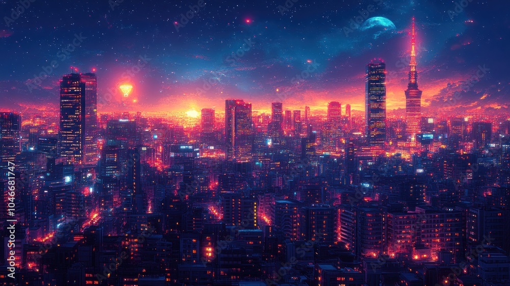 Fototapeta premium Cityscape at Night