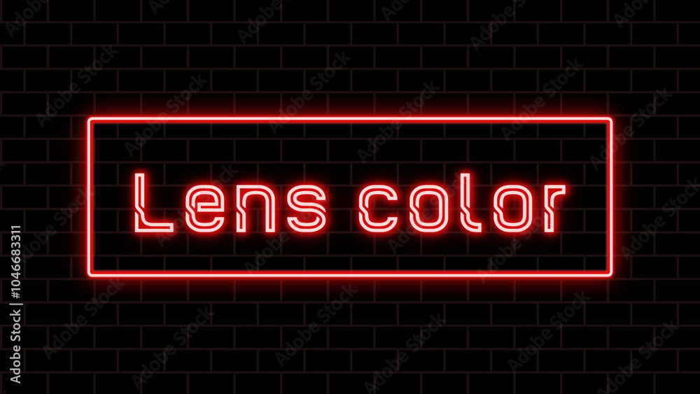 Lens color のネオン文字