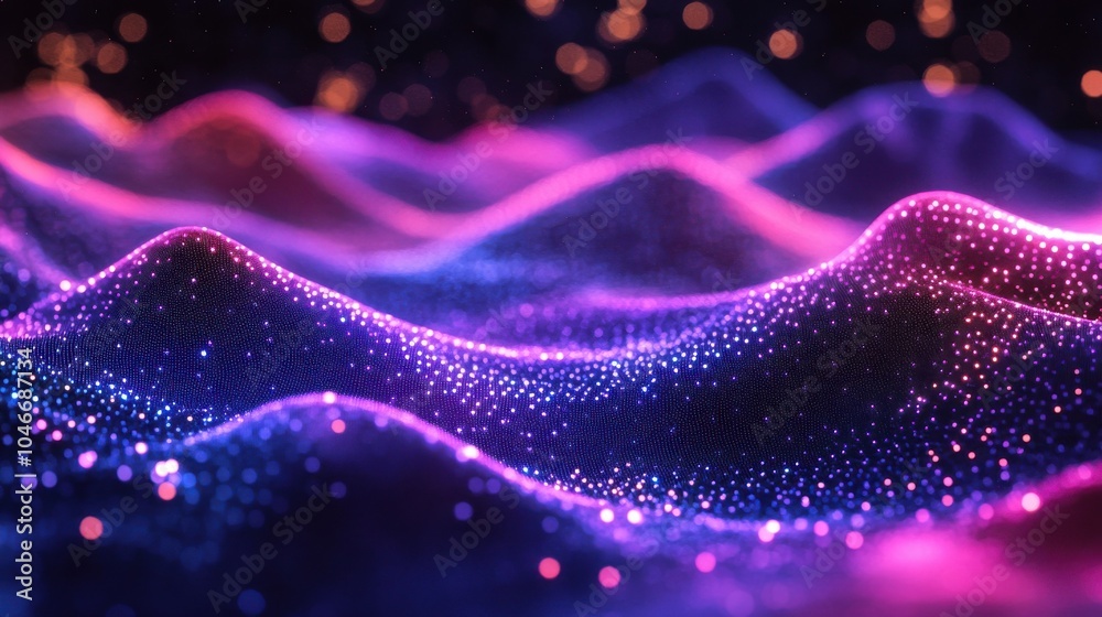 Abstract neon dots forming random designs Abstract neon dots forming random designs