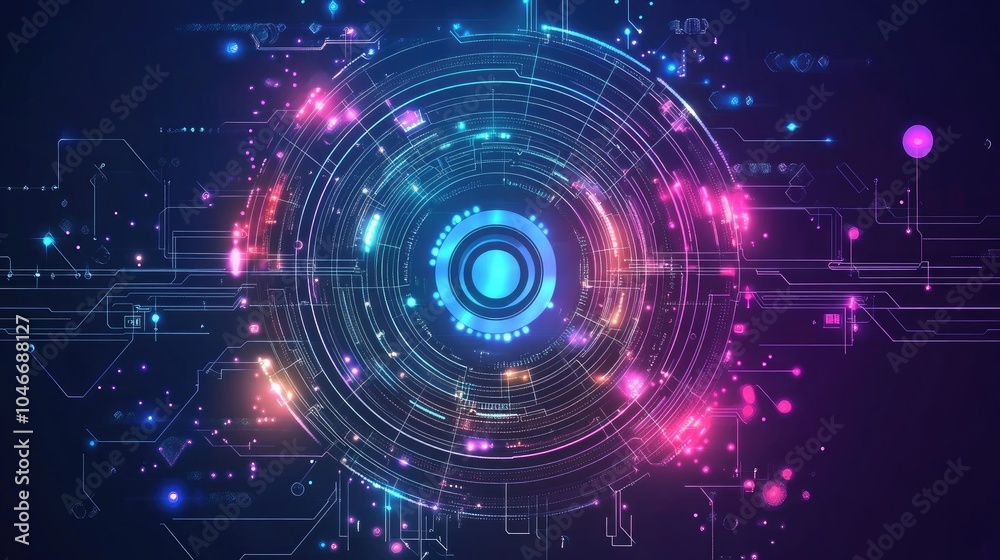 Fototapeta premium Futuristic Circuit Board Design with Illuminated Effects