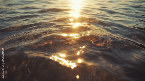 Shimmering sunlight reflecting on water surface creating a tranquil and peaceful scene.