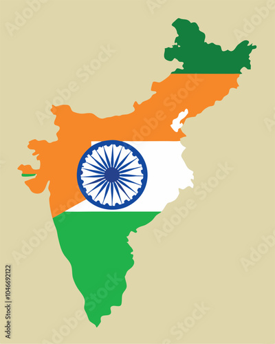 India Flag Flying High Tricolor Flag.

