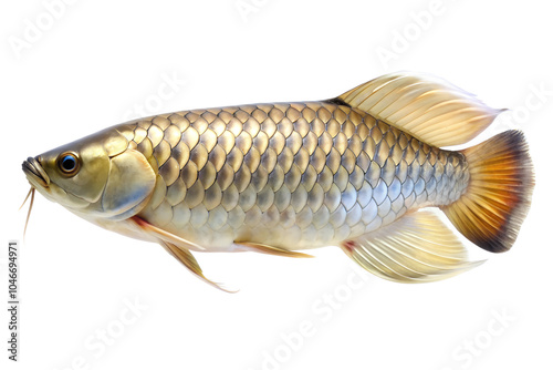 Platinum Arowana (fish) isolated on a transparent background