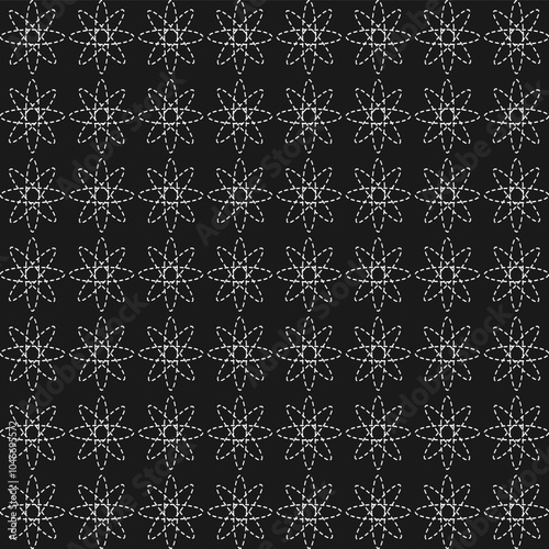 Abstract, Geometric, Lines, pattern, Flowers, Illustration, vector, alternating overlapping, symmetrical, orderly arrangement background, black and white, banner, website, template.