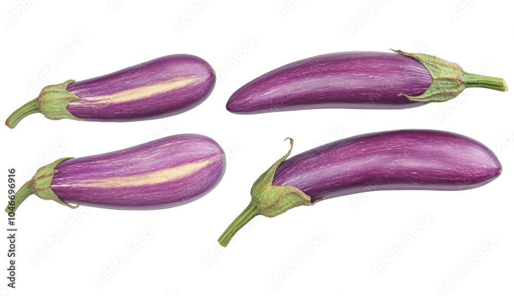 Eggplant variety isolated on transparent background PNG Eggplant variety isolated on transparent background PNG