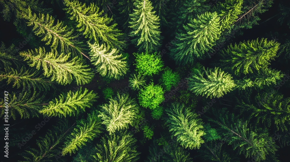 Aerial view of lush green trees forming a natural pattern in the forest. Aerial view of lush green trees forming a natural pattern in the forest.