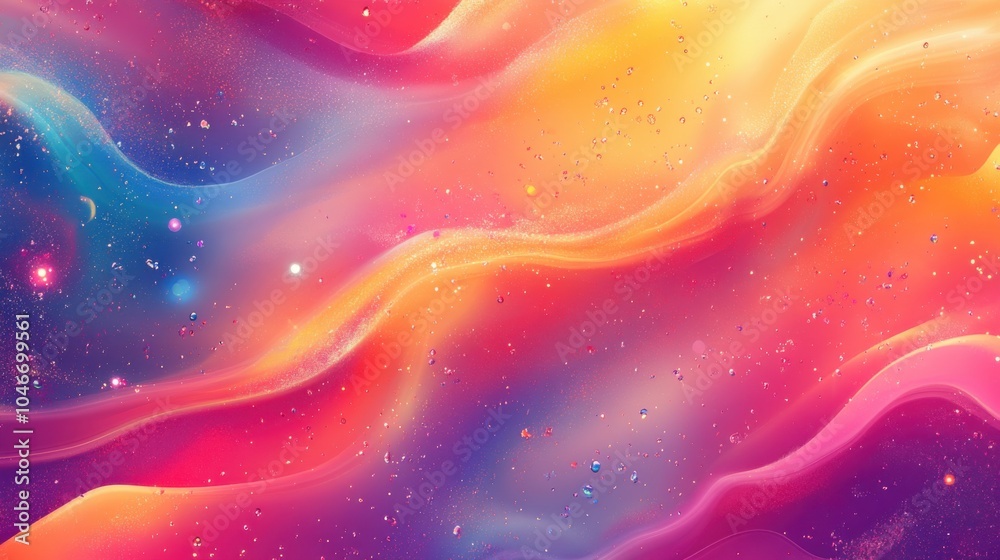 Vibrant Abstract Waves in Bright Summer Colors Vibrant Abstract Waves in Bright Summer Colors
