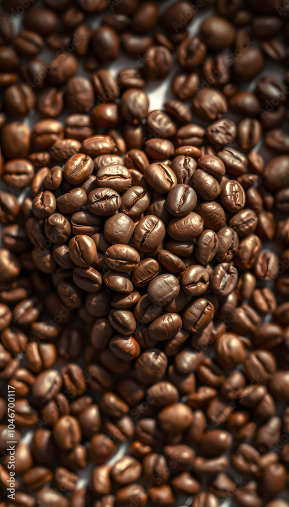 Fototapeta premium Coffee beans heart with white shades, png