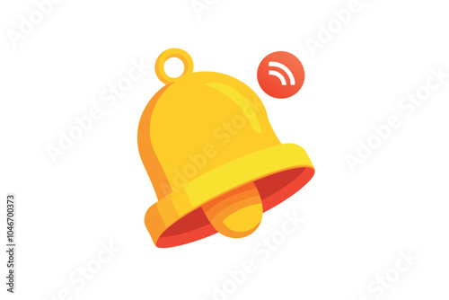 3d notification bell icon set isolated on white background. Realistic vector icon. 
