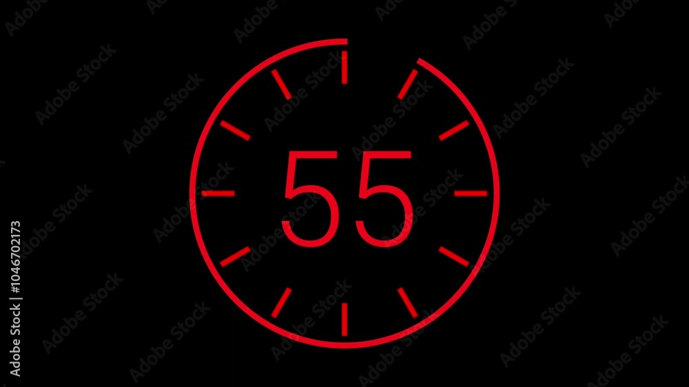 60 seconds countdown timer clock animation with red numbers on black background, suitable for time management, scheduling, deadline concept 60 seconds countdown timer clock animation with red numbers on black background, suitable for time management, scheduling, deadline concept