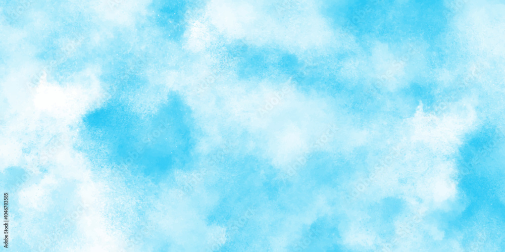 Abstract blue color clouds background, Vibrant clear blue sky with puffy and blurry natural clear clouds, Abstract blue watercolor painted sky background by teal color blue. Abstract blue color clouds background, Vibrant clear blue sky with puffy and blurry natural clear clouds, Abstract blue watercolor painted sky background by teal color blue.