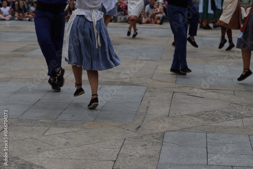 Basque folk street dance in a festival