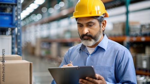 An Indian quality control inspector examining products for defects in a manufacturing facility. 