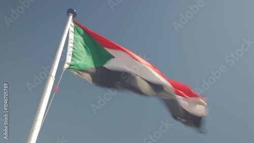 Sudan, Red Sea State, sudanese flag in the wind