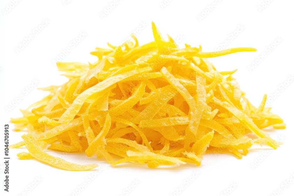 Lemon Zest: Fresh Citrous Slice Isolated on Clean White Background Lemon Zest: Fresh Citrous Slice Isolated on Clean White Background
