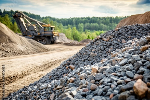 Gravel Pit. Background Texture of Natural Rocks and Stones in Closeup
