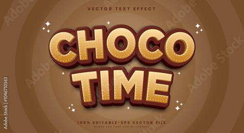 Choco Time Editable Text Effect Template 3D Cartoon Style