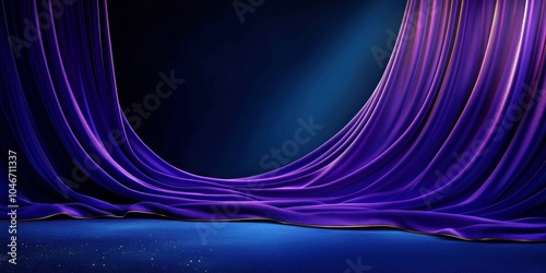 Deep royal purple velvet fabric draped elegantly across a surface, perfect for luxury photography photo