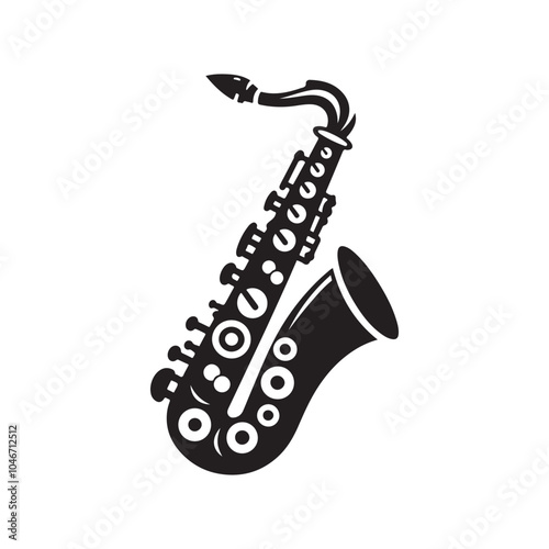 Classic Saxophone Silhouette in Vector Format.