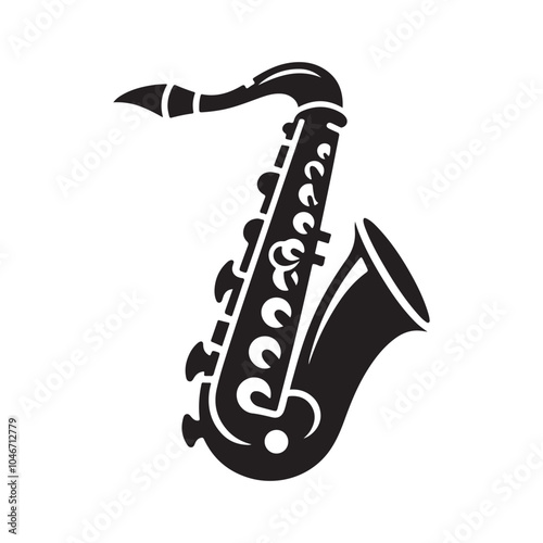 Silhouette Saxophone Vector - Musical Artwork.