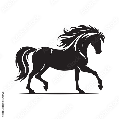 Horse Silhouettes - Vector Illustration.