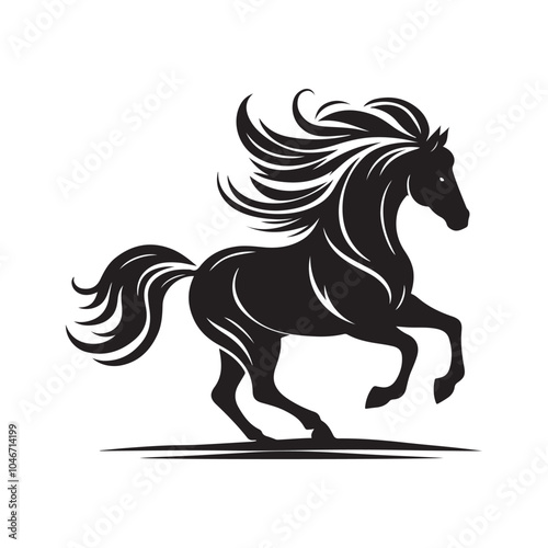 Stylish Horse Vector Silhouette Design.