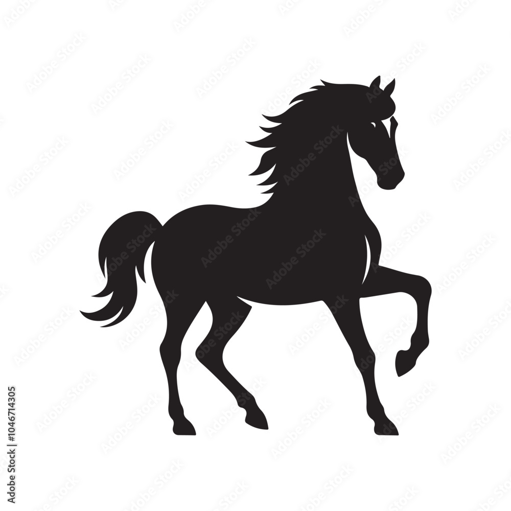 Black Horse Silhouette Vector. Black Horse Silhouette Vector.
