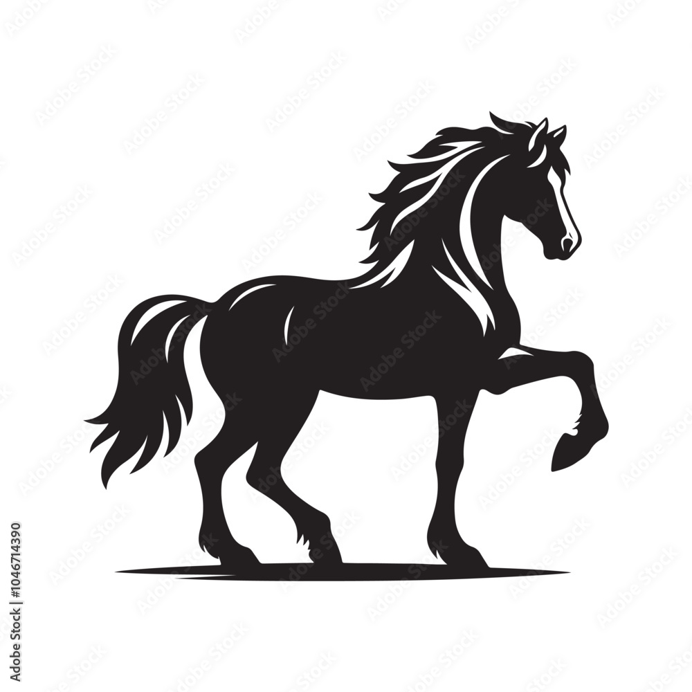Obraz premium Black Horse Silhouette Vector.