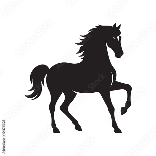 Black Horse Silhouette Vector.