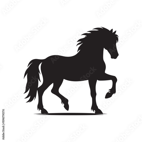 Black Horse Silhouette Vector.