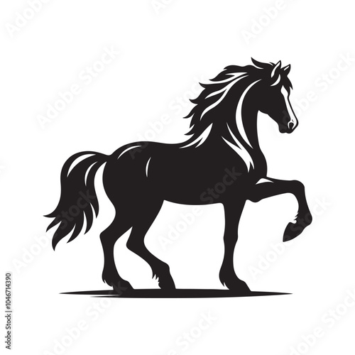 Black Horse Silhouette Vector.