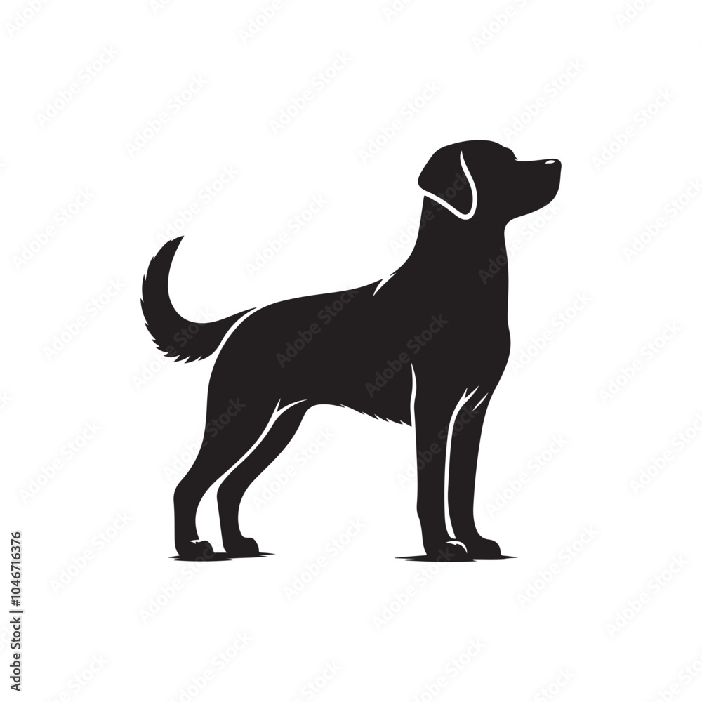 Minimalist Black Dog Silhouette Vector. Minimalist Black Dog Silhouette Vector.
