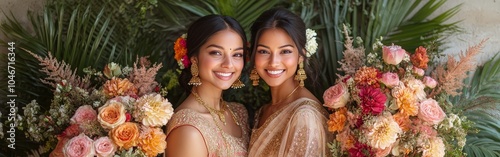 Women Celebrating Bathukamma Festival with Traditional Floral Arrangements photo