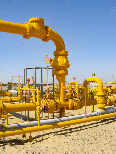 Recently installed pipework modification in a gas production unit in Egypt