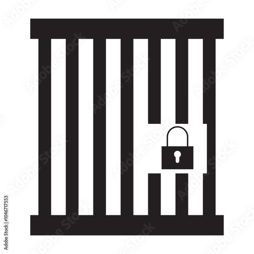 Prison or jail Vector illustration. silhouette prison symbol on a white background.