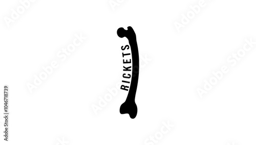 Rickets emblem, black isolated silhouette