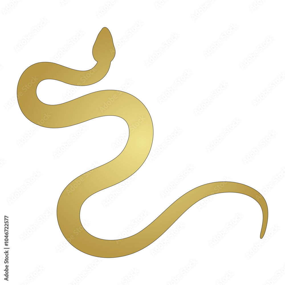 Fototapeta premium Gold color snake zodiac vector design, for Chinese New Year, eps 4