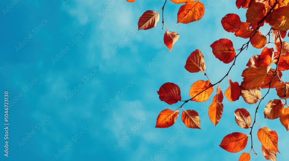 Autumn leaves against a blue sky Autumn leaves against a blue sky