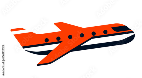 Red airplane isolated on white