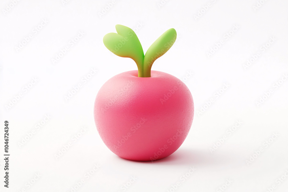 Pink 3d apple on white background. Pink 3d apple on white background.