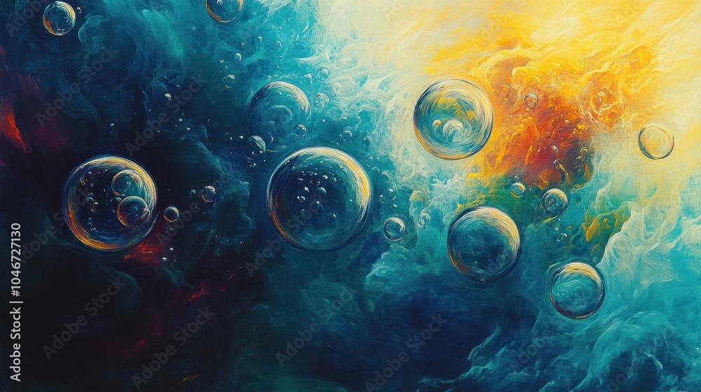 Fototapeta premium Abstract Bubbles in a Cosmic Sea