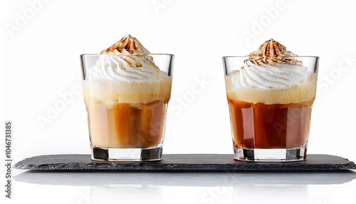 Affogato on white background isolated. Beverage. Drink.