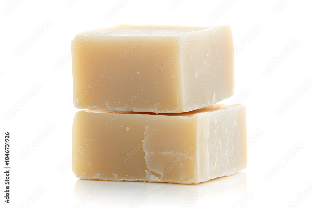 Bar of natural, handmade soap, isolated on a white background Bar of natural, handmade soap, isolated on a white background