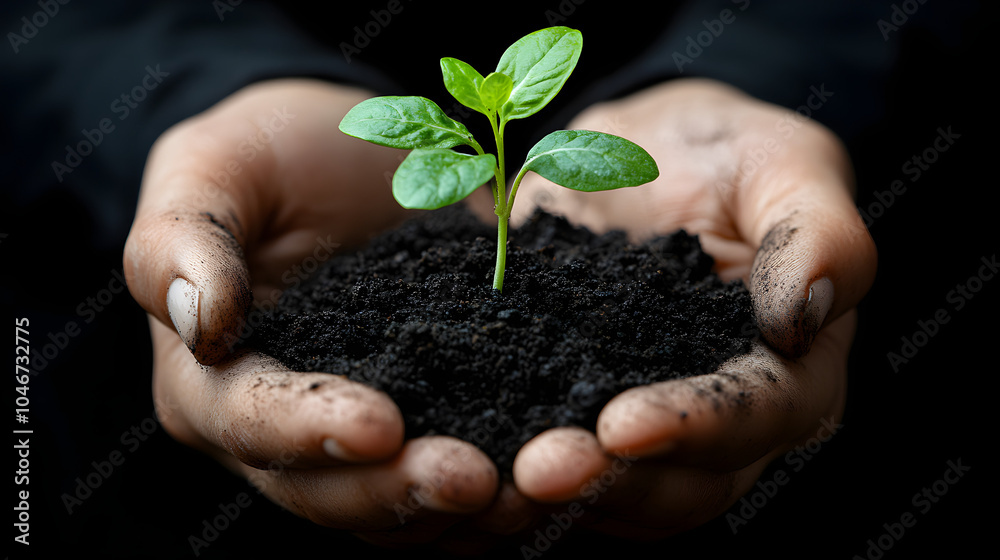 Black-and-White Photograph of Hands Holding Soil, Symbolizing the Connection Between Humans and Nature, Highlighting the Importance of Environmental Conservation and Sustainability.
Black-and-White Photograph of Hands Holding Soil, Symbolizing the Connection Between Humans and Nature, Highlighting the Importance of Environmental Conservation and Sustainability.
